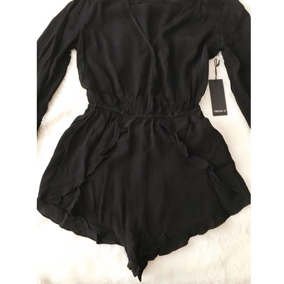 Forever 21 Ruffled Trim Surplice Romper - Picture 3 of 3